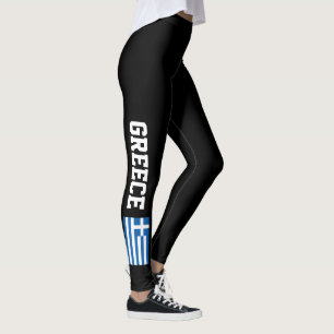 Greek flag leggings for sports fitness workout