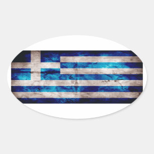 Greek Flag Oval Sticker