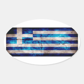 Greek Flag Oval Sticker