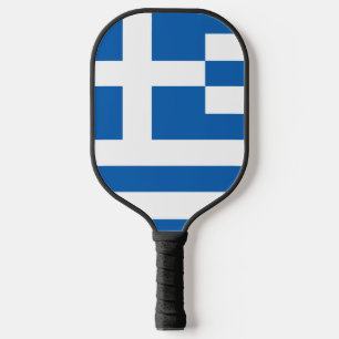 Greek flag pickleball paddle