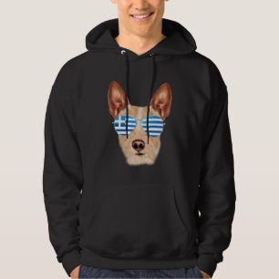 Greek Flag Portuguese Podengo Pequeno Dog Greece P Hoodie
