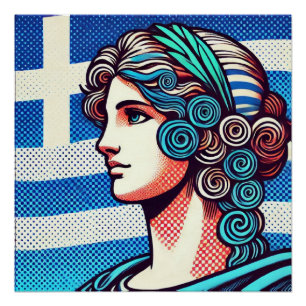 Greek flag poster