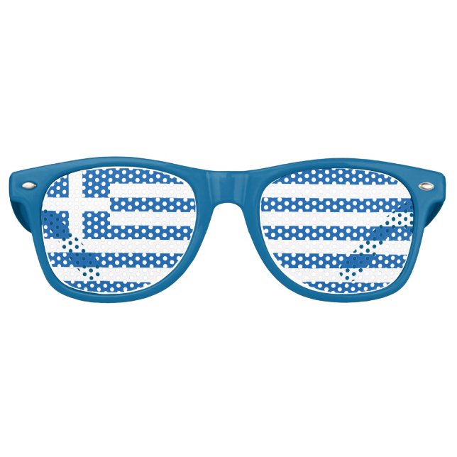 Greek Flag Retro Sunglasses (Front)
