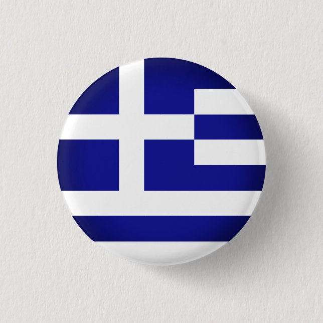 Greek flag (round) 1 inch round button (Front)