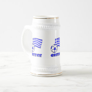 Greek Flag Soccer Ball and Greece Beer Stein