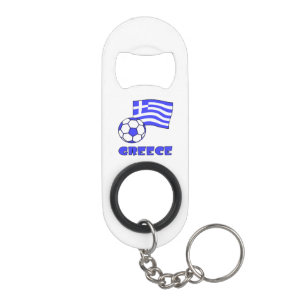 Greek Flag Soccer Ball and Greece Mini Bottle Opener