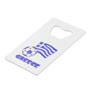 Greek Flag Soccer Ball and Greece Wallet Bottle Opener