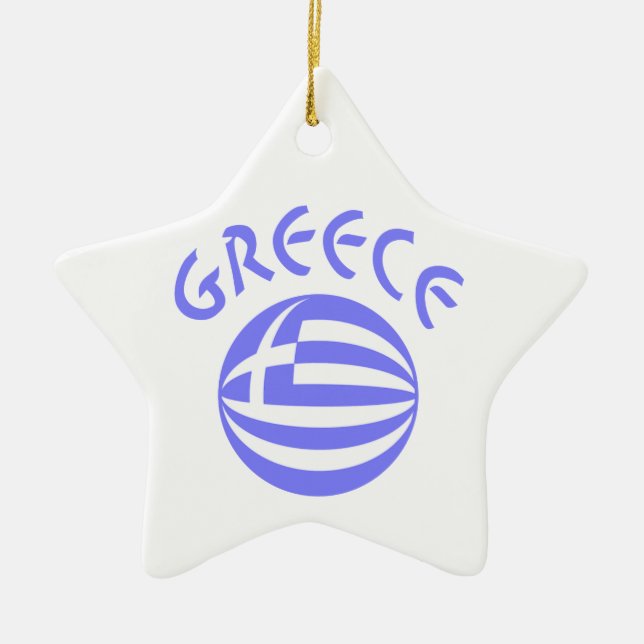 Greek Flag Sphere Ceramic Ornament (Front)