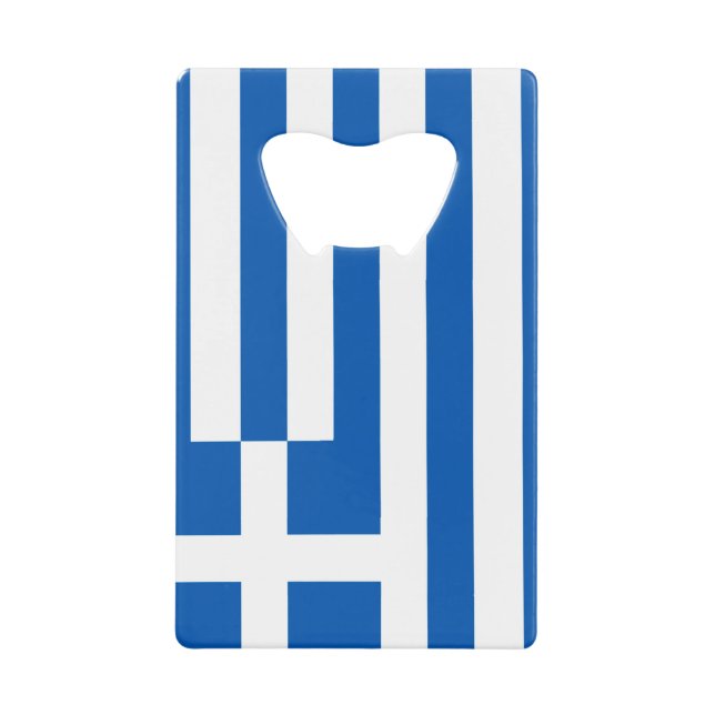 Greek Flag Stainless Steel Bottle Opener Credit Card Bottle Opener (Front)