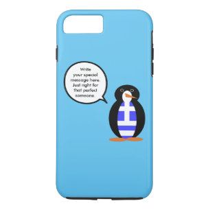 Greek Flag Talking Ms Penguin Personalized iPhone 8 Plus/7 Plus Case