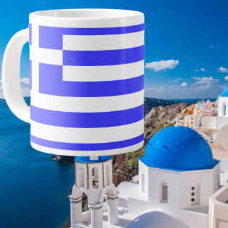 Greek Flag Total Large Coffee Mug
