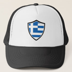 Greek flag trucker hat