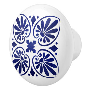 Greek Flourish Ornament  Ceramic Knob