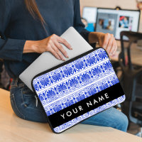 Greek Fret Arabesque Blue, Your Name, Personalize