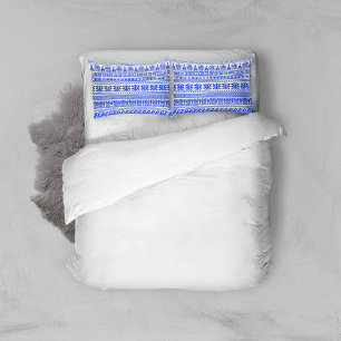 Greek Fret, Mediterranean Pattern, Blue Pillowcase