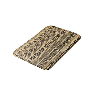 Greek Fret, Mediterranean Pattern, Brown Bath Mat