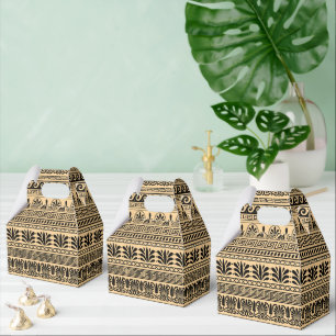Greek Fret, Mediterranean Pattern, Brown Favor Box