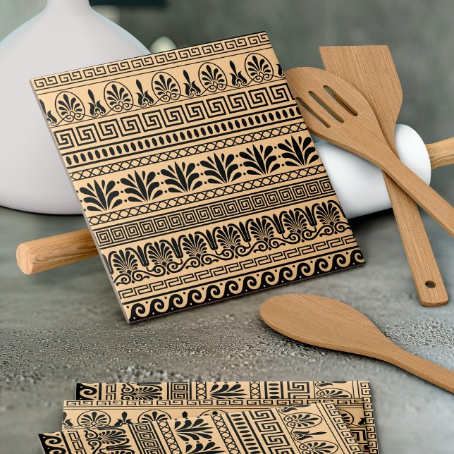 Greek Fret, Mediterranean Pattern, Brown Tile (Creator Uploaded)