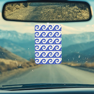 Greek Fret, Mediterranean Wave Pattern, Blue Air Freshener