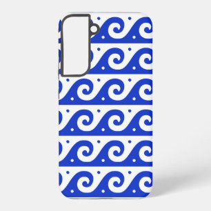 Greek Fret, Mediterranean Wave Pattern, Blue Samsung Galaxy Case