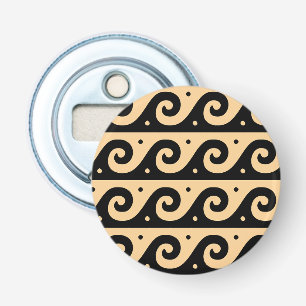 Greek Fret, Mediterranean Wave Pattern, Brown Bottle Opener