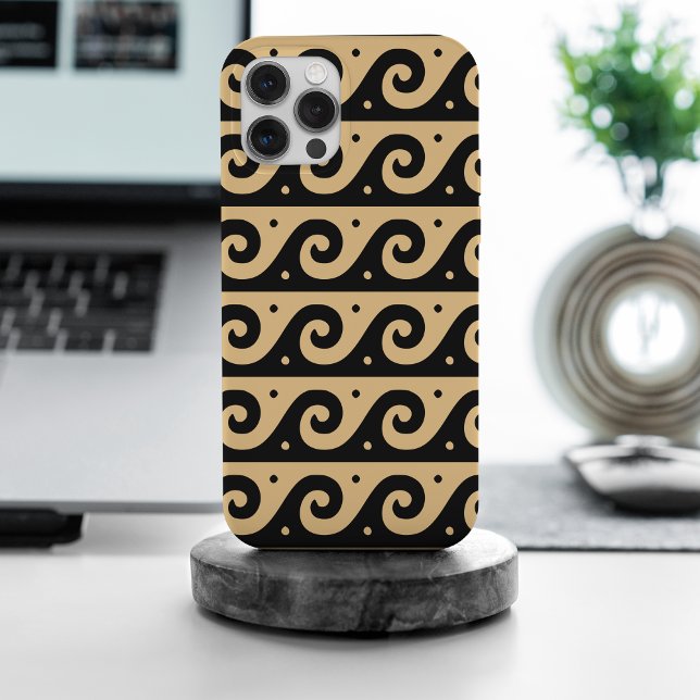 Greek Fret, Mediterranean Wave Pattern, Brown Case-Mate iPhone Case (Creator Uploaded)