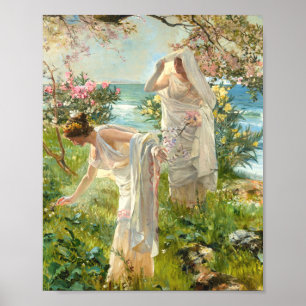 Greek Girls On The Shore Joaquin Sorolla Y Bastida Poster