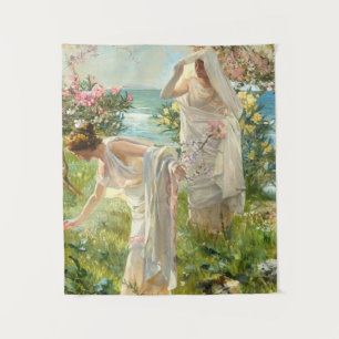 Greek Girls On The Shore Joaquin Sorolla Y Bastida Tapestry