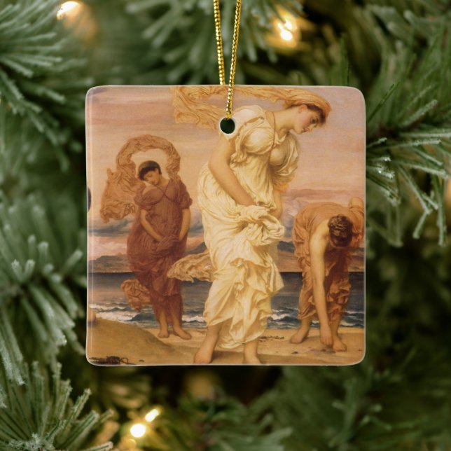 Greek Girls Picking Up Pebbles By Lord Leighton Ceramic Ornament (Tree)