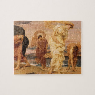 Greek Girls Picking Up Pebbles By Lord Leighton Jigsaw Puzzle
