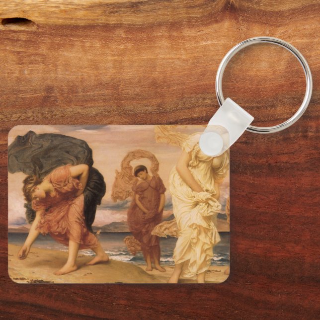 Greek Girls Picking Up Pebbles By Lord Leighton Keychain (Front)