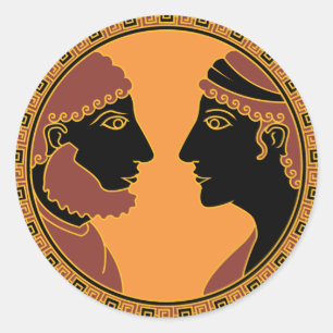 greek god and goddess classic round sticker