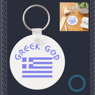 Greek God & Flag Keychain