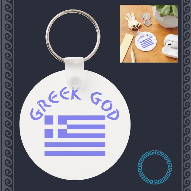 Greek God & Flag Keychain (Creator Uploaded)