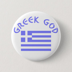 Greek God Flag of Greece 2 Inch Round Button