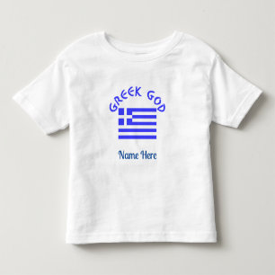 Greek God Flag of Greece Personalized Name  Toddler T-shirt