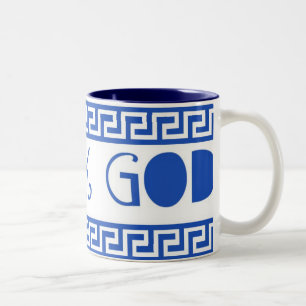 GREEK GOD GREEK KEY Two-Tone COFFEE MUG