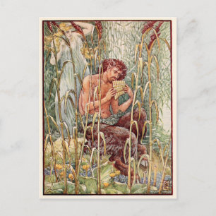 Greek God Pan vintage image Postcard
