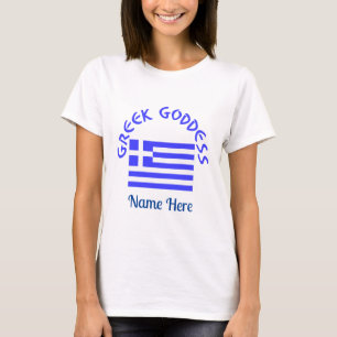Greek Goddess and Flag of Greece Personalized  T-Shirt