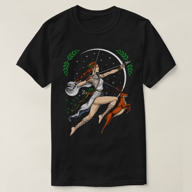 Greek Goddess Artemis T-Shirt (Design Front)