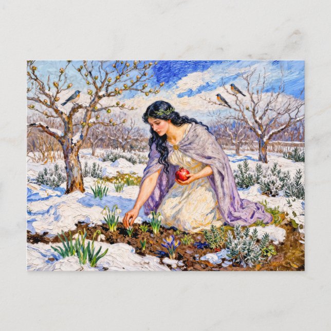 Greek Goddess Persephone Early Spring Postcard (Front)