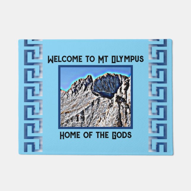 Greek Gods Light Turquoise Doormat (Front)