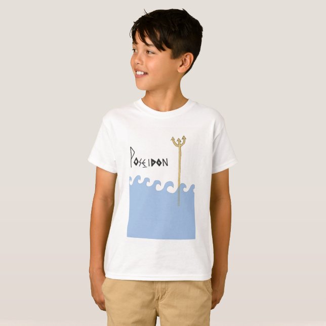 Greek Gods. Poseidon. Kids tshirt. T-Shirt (Front Full)