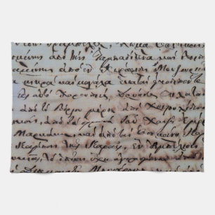 greek greece ancient hand writing text letters ink kitchen towel