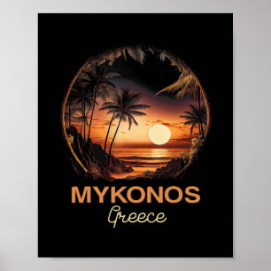 Greek Greece Beach Holiday Vacation Mykonos  Poster