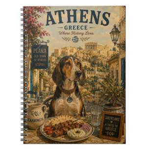 Greek Harehound in Athens Vintage Travel Art Notebook
