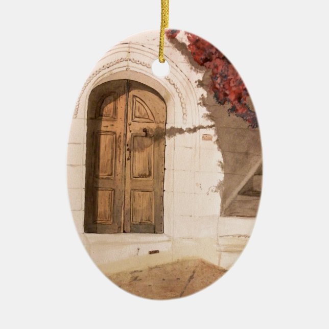 Greek Holidays Ceramic Ornament (Front)