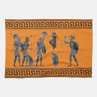 Greek Hoplite soldiers celebrating Kitchen Towel