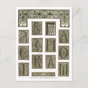 Greek Initial letters, Venice 1499 Postcard