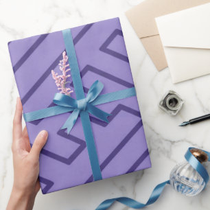 Greek Inspiration Geometric Lines Purple Pattern Wrapping Paper
